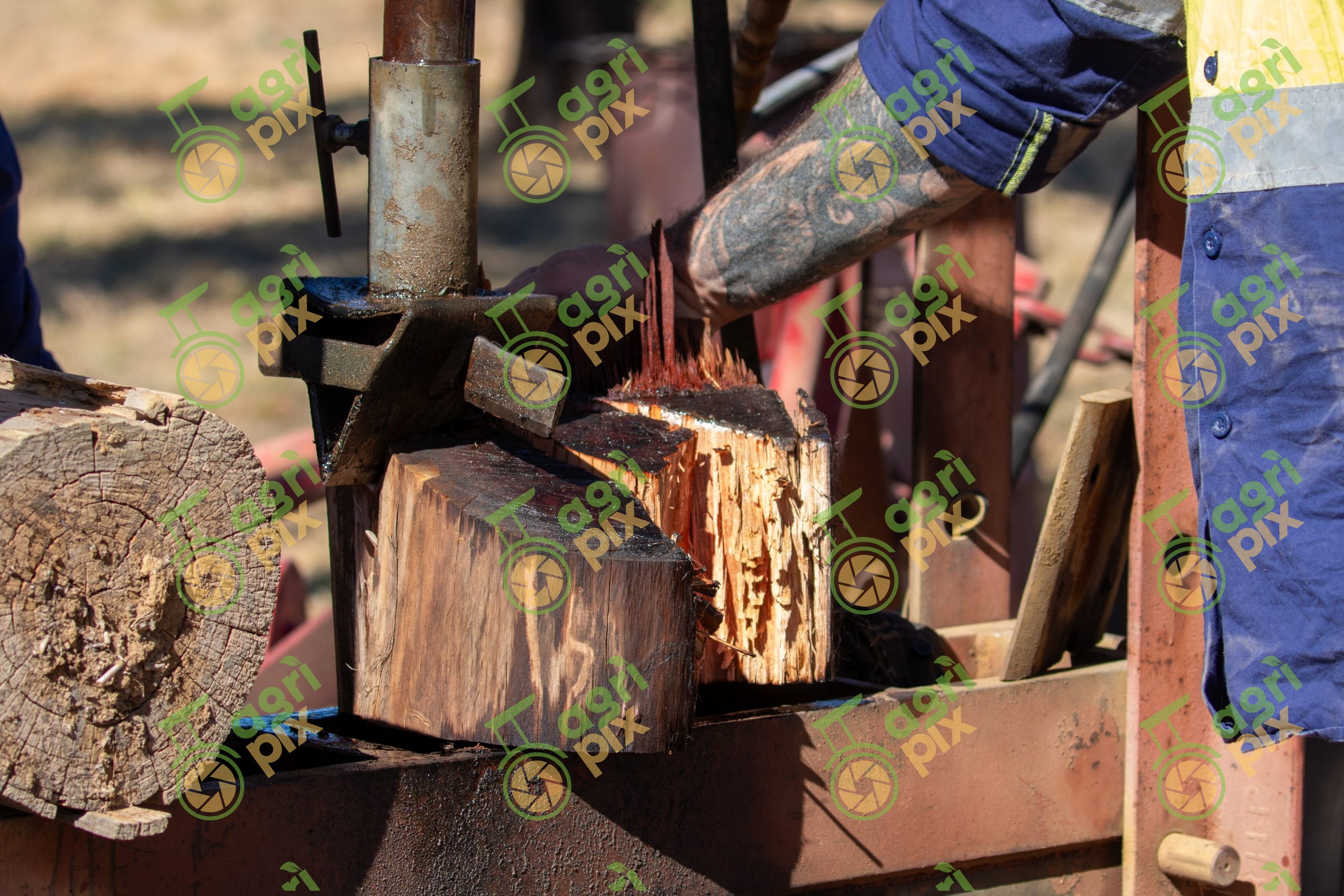 Hydraulic Log Splitting for Firewood Preparation