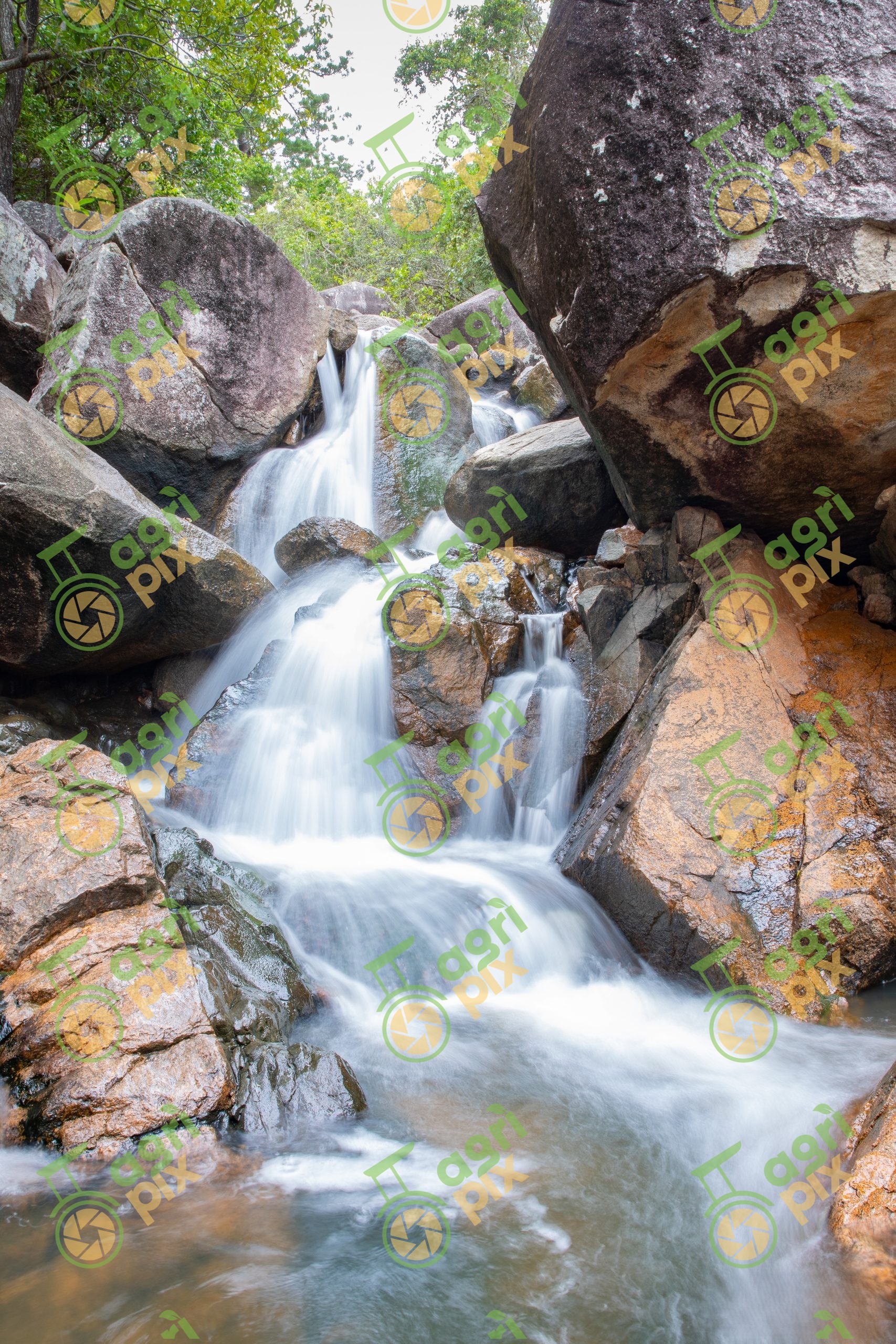 A Waterfall in Natural Landscape