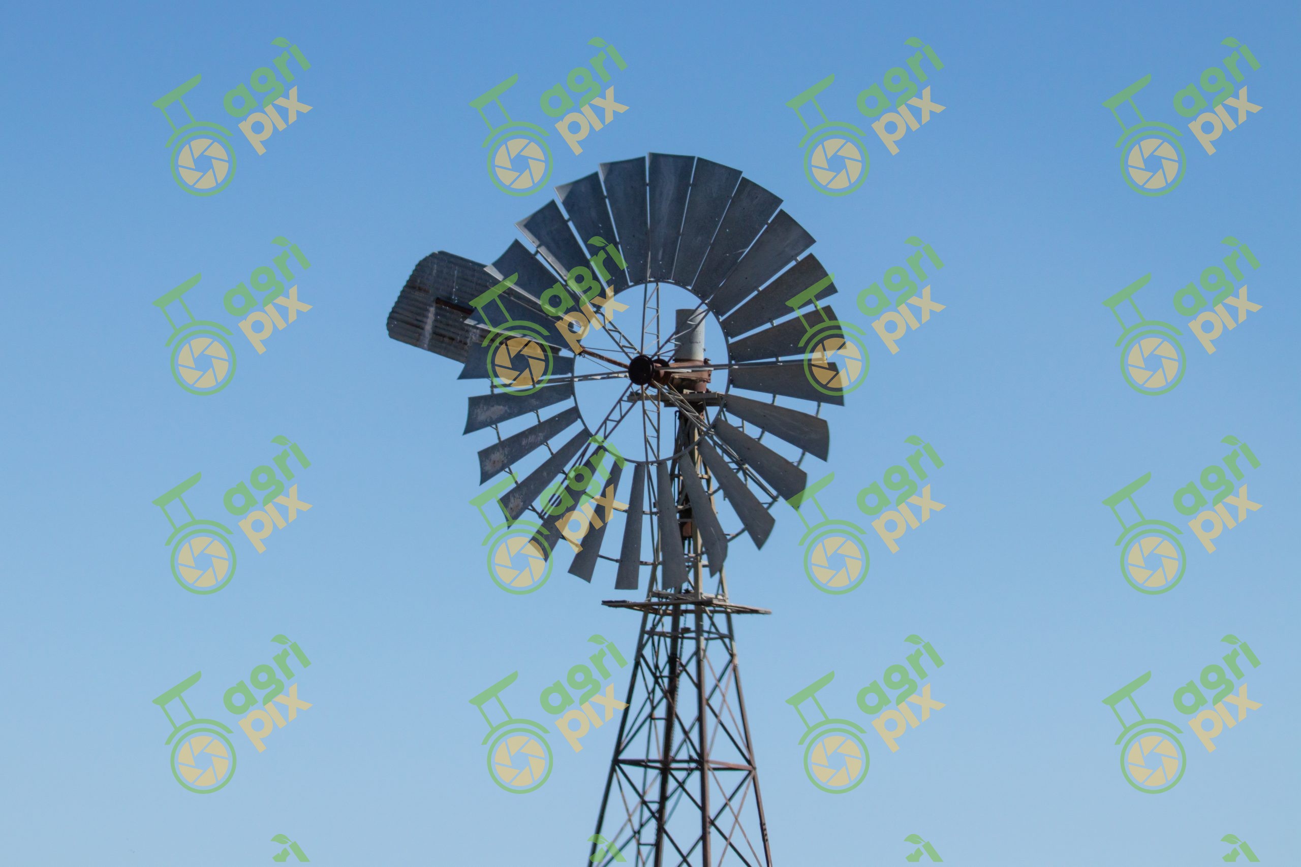 Close-up of a Traditional Australian Farm Windmill
