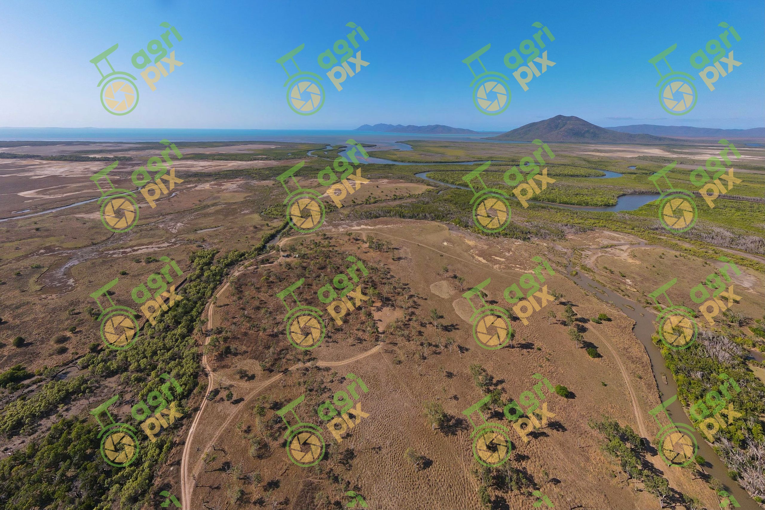 Aerial View of Coastal Wetlands at Ben Lamond Station, Queensland