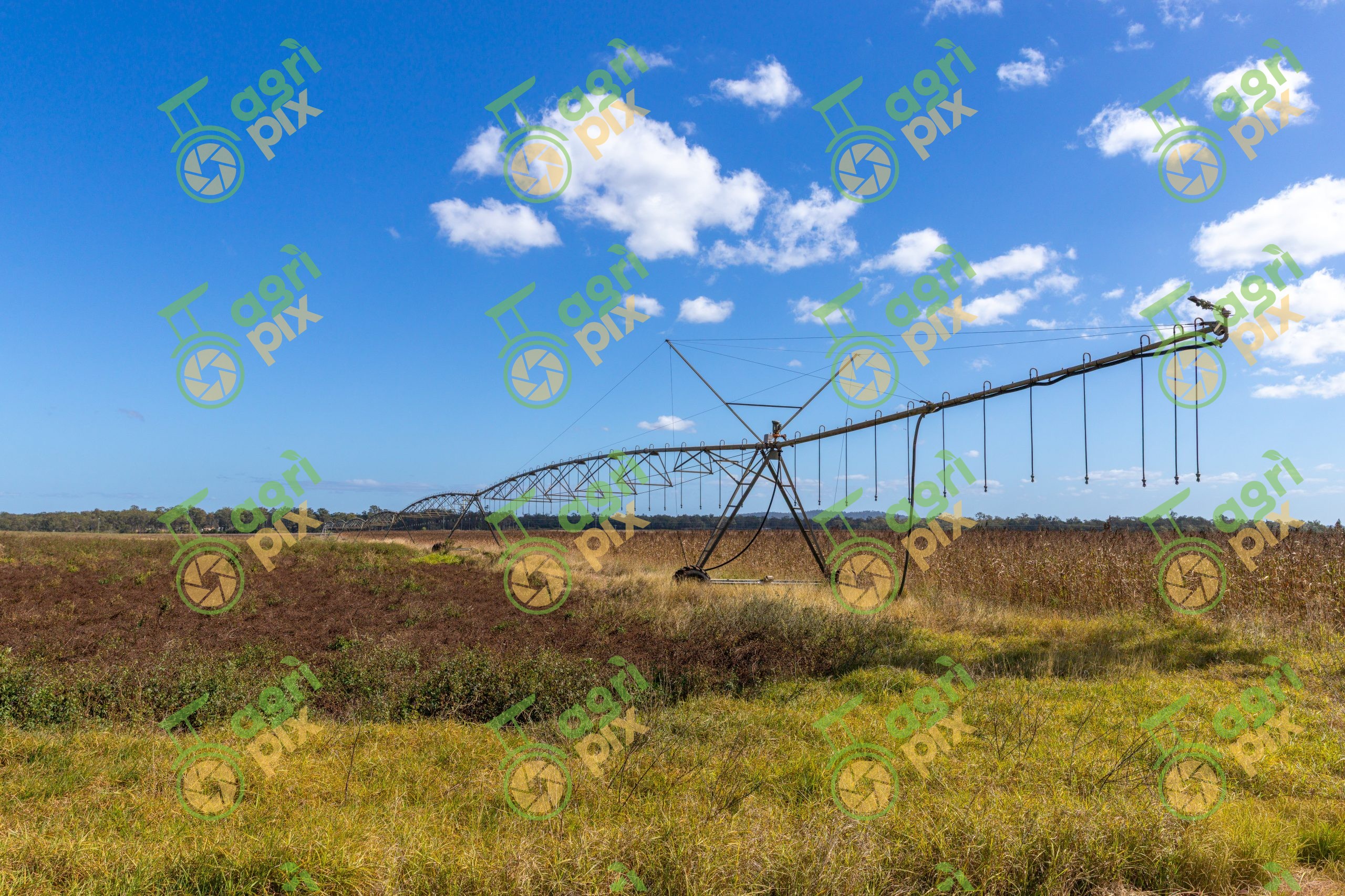 Centre Pivot Irrigation System on an Irrigated Cropping Property at Home Hill, Queensland