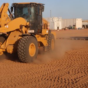 Wheel Loader During Powdered Cement Unloading in North-West Queensland