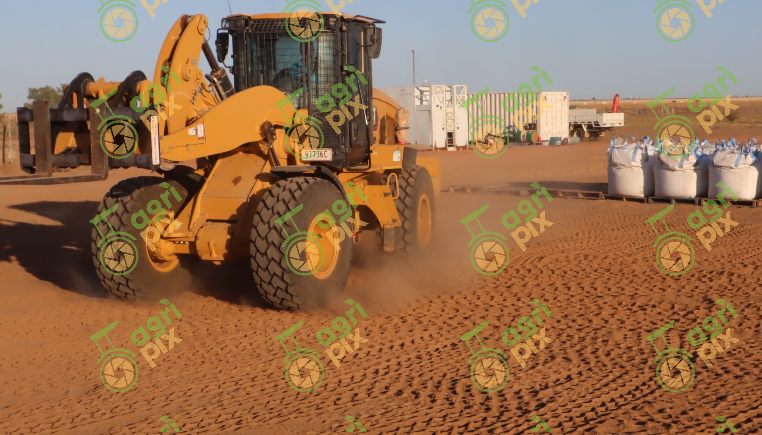 Wheel Loader During Powdered Cement Unloading in North-West Queensland