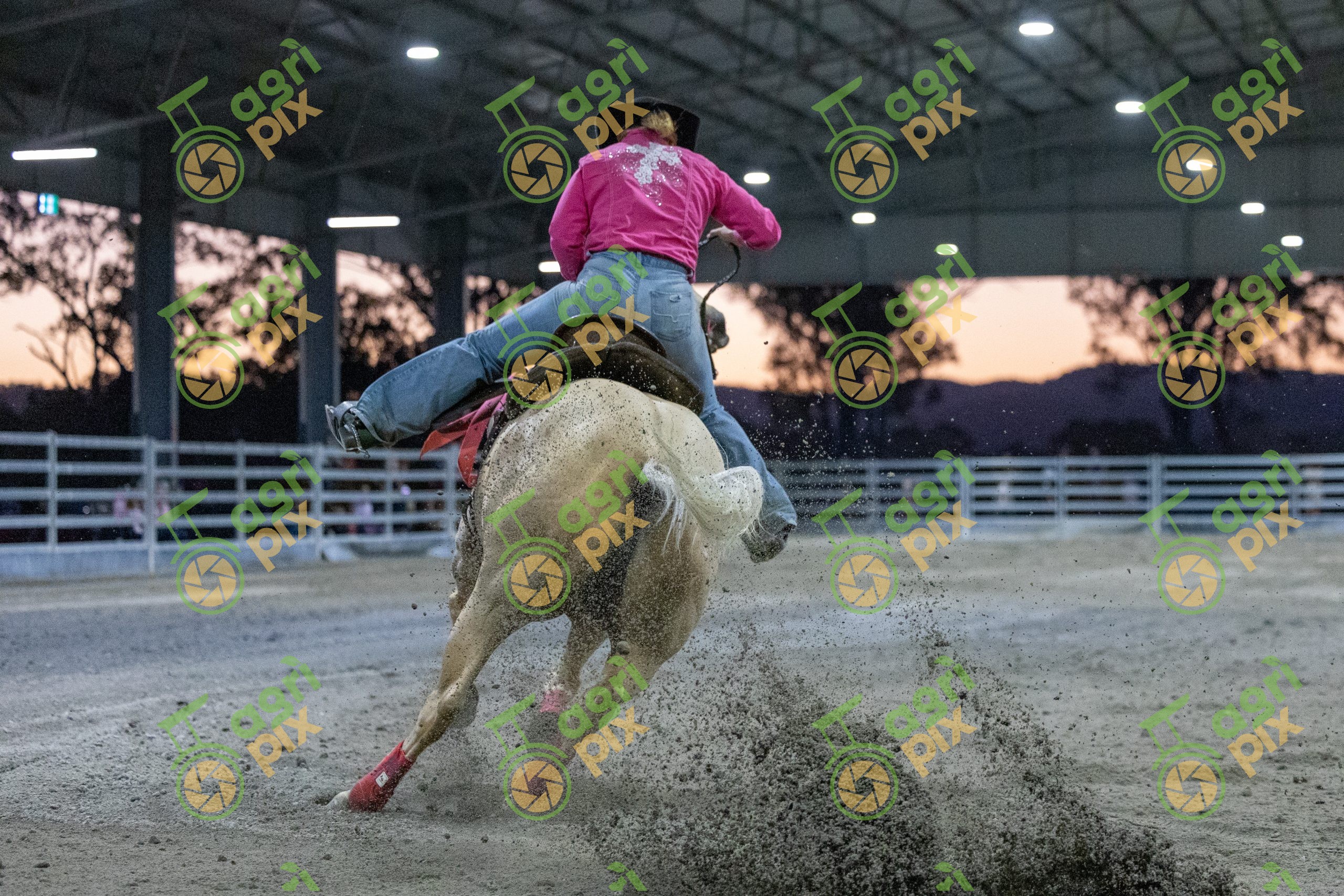 Campdraft Rider Turning at Speed During Competition at Kilkivan, Queensland